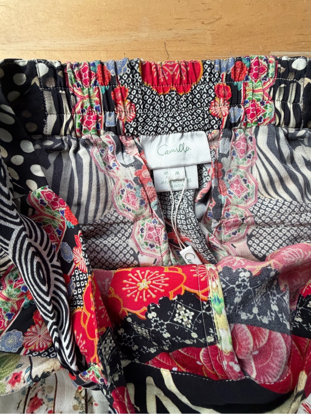 Camilla Multicolor Printed Maxi Skirt in Red, Black and Cream - Picture 9 of 10